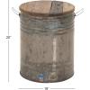 image:imageDeco 79 Metal Side End Accent Table End Table with Brown Wood Top Side Table 16 x 16 x 20 Gray