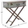image:imageDeco 79 Metal Side End Accent Table End Table with Suitcase Style Top Side Table 32 x 16 x 32 Gray