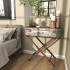 image:imageDeco 79 Metal Side End Accent Table End Table with Suitcase Style Top Side Table 32 x 16 x 32 Gray
