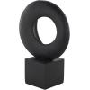 image:imageDeco 79 Polystone Abstract Decorative Sculpture Intertwined Loop Home Decor Statue with Block Base Accent Figurine 6 x 4 x 20 Black10 x 5 x 14