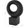 image:imageDeco 79 Polystone Abstract Decorative Sculpture Intertwined Loop Home Decor Statue with Block Base Accent Figurine 6 x 4 x 20 Black10 x 5 x 14