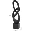 image:imageDeco 79 Polystone Abstract Decorative Sculpture Intertwined Loop Home Decor Statue with Block Base Accent Figurine 6 x 4 x 20 Black6 x 4 x 20
