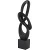 image:imageDeco 79 Polystone Abstract Decorative Sculpture Intertwined Loop Home Decor Statue with Block Base Accent Figurine 6 x 4 x 20 Black6 x 4 x 20