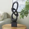 image:imageDeco 79 Polystone Abstract Decorative Sculpture Intertwined Loop Home Decor Statue with Block Base Accent Figurine 6 x 4 x 20 Black6 x 4 x 20
