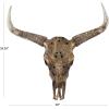 image:imageDeco 79 Polystone Cow Home Wall Decor Carved Skull Wall Sculpture Wall Art 28 x 7 x 30 Bronze