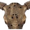 image:imageDeco 79 Polystone Cow Home Wall Decor Carved Skull Wall Sculpture Wall Art 28 x 7 x 30 Bronze