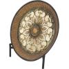 image:imageDeco 79 Polystone Scroll Embossed Detail Charger with Stand 16 x 16 x 1 GoldGold
