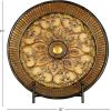 image:imageDeco 79 Polystone Scroll Embossed Detail Charger with Stand 16 x 16 x 1 GoldGold