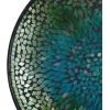 image:imageDeco 79 Polystone Scroll Embossed Detail Charger with Stand 16 x 16 x 1 GoldGreen