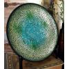 image:imageDeco 79 Polystone Scroll Embossed Detail Charger with Stand 16 x 16 x 1 GoldGreen