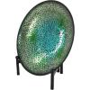 image:imageDeco 79 Polystone Scroll Embossed Detail Charger with Stand 16 x 16 x 1 GoldGreen