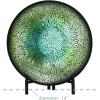 image:imageDeco 79 Polystone Scroll Embossed Detail Charger with Stand 16 x 16 x 1 GoldGreen