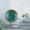 image:imageDeco 79 Polystone Scroll Embossed Detail Charger with Stand 16 x 16 x 1 GoldGreen