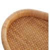 image:imageDeco 79 Rattan Handmade Living Room Decor Tray Woven Ottoman Tray with Slot Handles Serving Tray 23 x 22 x 3 BrownBrown
