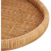 image:imageDeco 79 Rattan Handmade Living Room Decor Tray Woven Ottoman Tray with Slot Handles Serving Tray 23 x 22 x 3 BrownBrown