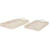 image:imageDeco 79 Rattan Handmade Living Room Decor Tray Woven Ottoman Tray with Slot Handles Serving Tray 23 x 22 x 3 BrownCream