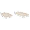 image:imageDeco 79 Rattan Handmade Living Room Decor Tray Woven Ottoman Tray with Slot Handles Serving Tray 23 x 22 x 3 BrownCream