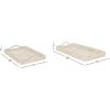 image:imageDeco 79 Rattan Handmade Living Room Decor Tray Woven Ottoman Tray with Slot Handles Serving Tray 23 x 22 x 3 BrownCream