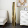 image:imageDeco 79 Stainless Steel Metal Decorative Vase Minimalistic Tall Floor Cone Centerpiece Vase Flower Vase for Home Decoration 9 x 9 x 36 SilverGold