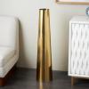 image:imageDeco 79 Stainless Steel Metal Decorative Vase Minimalistic Tall Floor Cone Centerpiece Vase Flower Vase for Home Decoration 9 x 9 x 36 SilverGold