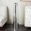 image:imageDeco 79 Stainless Steel Metal Decorative Vase Minimalistic Tall Floor Cone Centerpiece Vase Flower Vase for Home Decoration 9 x 9 x 36 SilverSilver