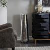 image:imageDeco 79 Stainless Steel Metal Decorative Vase Minimalistic Tall Floor Cone Centerpiece Vase Flower Vase for Home Decoration 9 x 9 x 36 SilverSilver