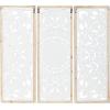image:imageDeco 79 Wood Floral Home Wall Decor Intricately Carved Wall Sculpture with Mandala Design Set of 3 Wall Art 35 35 35H WhiteSet of 3 Wall Art 35  35  35H