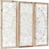 image:imageDeco 79 Wood Floral Home Wall Decor Intricately Carved Wall Sculpture with Mandala Design Set of 3 Wall Art 35 35 35H WhiteSet of 3 Wall Art 35  35  35H