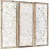 image:imageDeco 79 Wood Floral Home Wall Decor Intricately Carved Wall Sculpture with Mandala Design Set of 3 Wall Art 35 35 35H WhiteSet of 3 Wall Art 35  35  35H