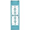 image:imageDeco 79 Wood Scroll Home Wall Decor Arabesque Wall Sculpture with Metal Fleur De Lis Relief Wall Art 14 x 1 x 47 TealTeal