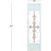 image:imageDeco 79 Wood Scroll Home Wall Decor Arabesque Wall Sculpture with Metal Fleur De Lis Relief Wall Art 14 x 1 x 47 TealTeal
