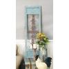 image:imageDeco 79 Wood Scroll Home Wall Decor Arabesque Wall Sculpture with Metal Fleur De Lis Relief Wall Art 14 x 1 x 47 TealTeal