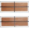 image:imageDeco 79 Wooden Geometric Home Wall Decor Linear Carved Wall Sculpture with Black Frame Set of 2 Wall Art 32W 12H Brown