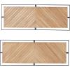 image:imageDeco 79 Wooden Geometric Home Wall Decor Linear Carved Wall Sculpture with Black Frame Set of 2 Wall Art 32W 12H Brown