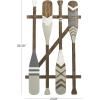 image:imageDeco 79 Wooden Paddle Home Wall Decor Novelty Canoe Oar Wall Sculpture with Arrow and Stripe Patterns Wall Art 6 x 1 x 41 Multi ColoredLight Gray