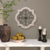 image:imageDeco 79 Wooden Scroll Home Wall Decor Wall Sculpture with Metal Scroll Work Wall Art 22 x 1 x 22 White