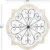 image:imageDeco 79 Wooden Scroll Home Wall Decor Wall Sculpture with Metal Scroll Work Wall Art 22 x 1 x 22 White