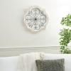 image:imageDeco 79 Wooden Scroll Home Wall Decor Wall Sculpture with Metal Scroll Work Wall Art 22 x 1 x 22 White