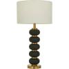 image:imageCosmoLiving by Cosmopolitan Metal Room Table Lamp Orbs Style Base Accent Lamp with Drum Shade Lamp 15 x 15 x 28 WhiteBlack
