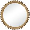 image:imageDeco 79 Mango Wood Room Wall Mirror Entryway Mirror with Beaded Detailing Wall Mounted Mirror 35 x 2 x 35 Gold