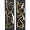 image:imageDeco 79 Metal Abstract Home Wall Decor Dimensional Wall Sculpture with Black Wood Backing Set of 2 Wall Art 12W 36H Gold