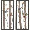 image:imageDeco 79 Metal Bird Home Wall Decor Wall Sculpture with Real Wood Detailing set of 2 Wall Art 16 x 2 x 36 BlackBlack