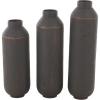 image:imageDeco 79 Metal Decorative Vase Indoor Outdoor Tall Floor Bottleneck Centerpiece Vases with Bubble Texture and Studs Set of 3 Flower Vases for Home Decoration 50 35 26H Dark BrownDark Brown