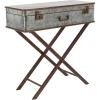 image:imageDeco 79 Metal Side End Accent Table End Table with Suitcase Style Top Side Table 32 x 16 x 32 Gray
