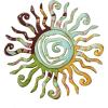 image:imageDeco 79 Metal Sun Home Wall Decor Indoor Outdoor Wall Sculpture with Abstract Patterns Wall Art 26 x 1 x 26 Multi Colored255L x 1W