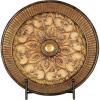 image:imageDeco 79 Polystone Scroll Embossed Detail Charger with Stand 16 x 16 x 1 GoldGold