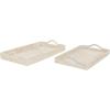 image:imageDeco 79 Rattan Handmade Living Room Decor Tray Woven Ottoman Tray with Slot Handles Serving Tray 23 x 22 x 3 BrownCream