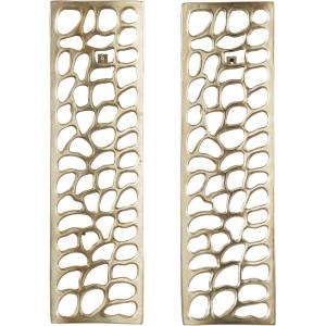 image:imageDeco 79 Aluminum Metal Abstract Home Wall Decor Cutouts Wall Sculpture Set of 2 Wall Art 7W 22H Gold