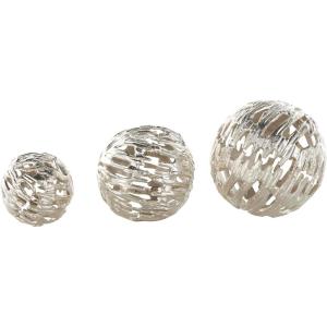 image:imageDeco 79 Aluminum Metal Abstract Metallic Cutout Orbs amp Vase Filler Set of 3 7 6 4 H GoldSilver