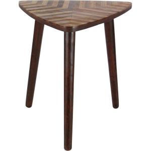 image:imageDeco 79 Mango Wood Handmade Side End Accent Table End Table with Wood Inlay Side Table 20 x 21 x 22 Brown